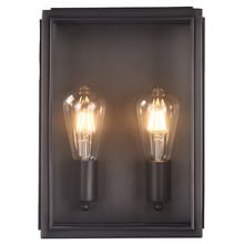 Kent 2 Light Brass & Glass Outdoor Wall Light